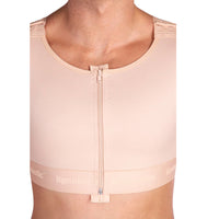 Front zipper detail of beige Lipoelastic MTmS Comfort men’s compression vest