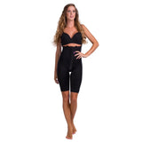 Front view of Lipoelastic VF Variant black above-knee post-op compression girdle for tummy tuck and liposuction recovery.