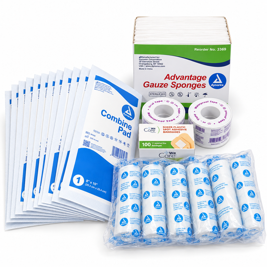Everyday Wound Care Refill Bundle with gauze, combine pads, waterproof tape and spot bandages