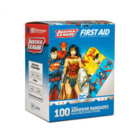 Justice League™ Adhesive Bandages, Sterile, Superman, Wonderwoman, and Flash, 3/4" x 3"