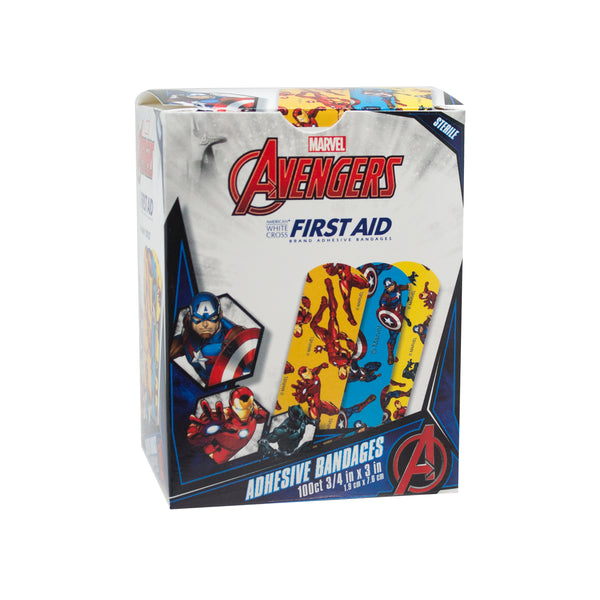 Avengers™ Adhesive Bandages, Sterile, Captain America and Ironman, 3/4" x 3"
