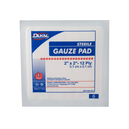 Sterile, Gauze Pad, 2" x 2", 12-ply, 25pk