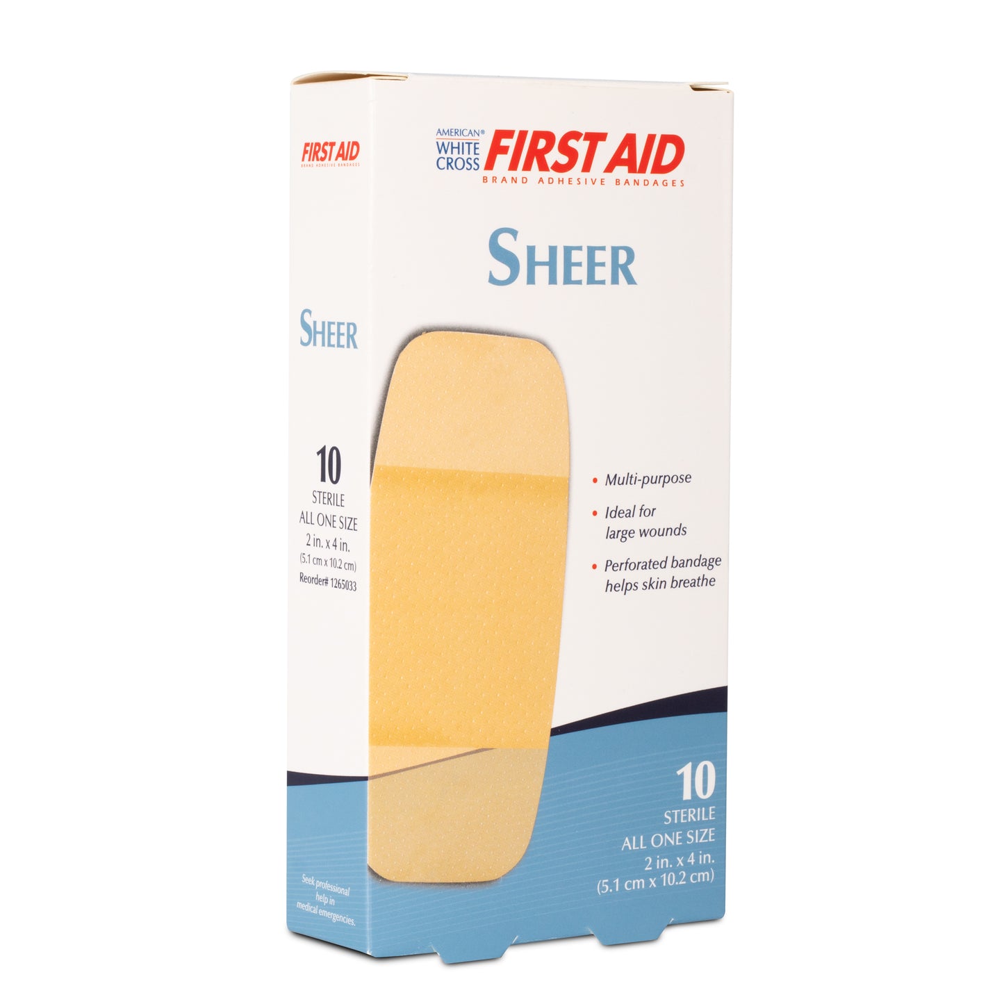Sheer Adhesive Strips, Sterile, 2" x 4"