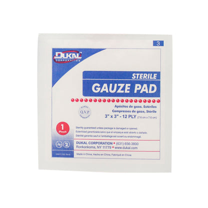 Sterile, Gauze Pad, 3" x 3", 12-ply, 25pk