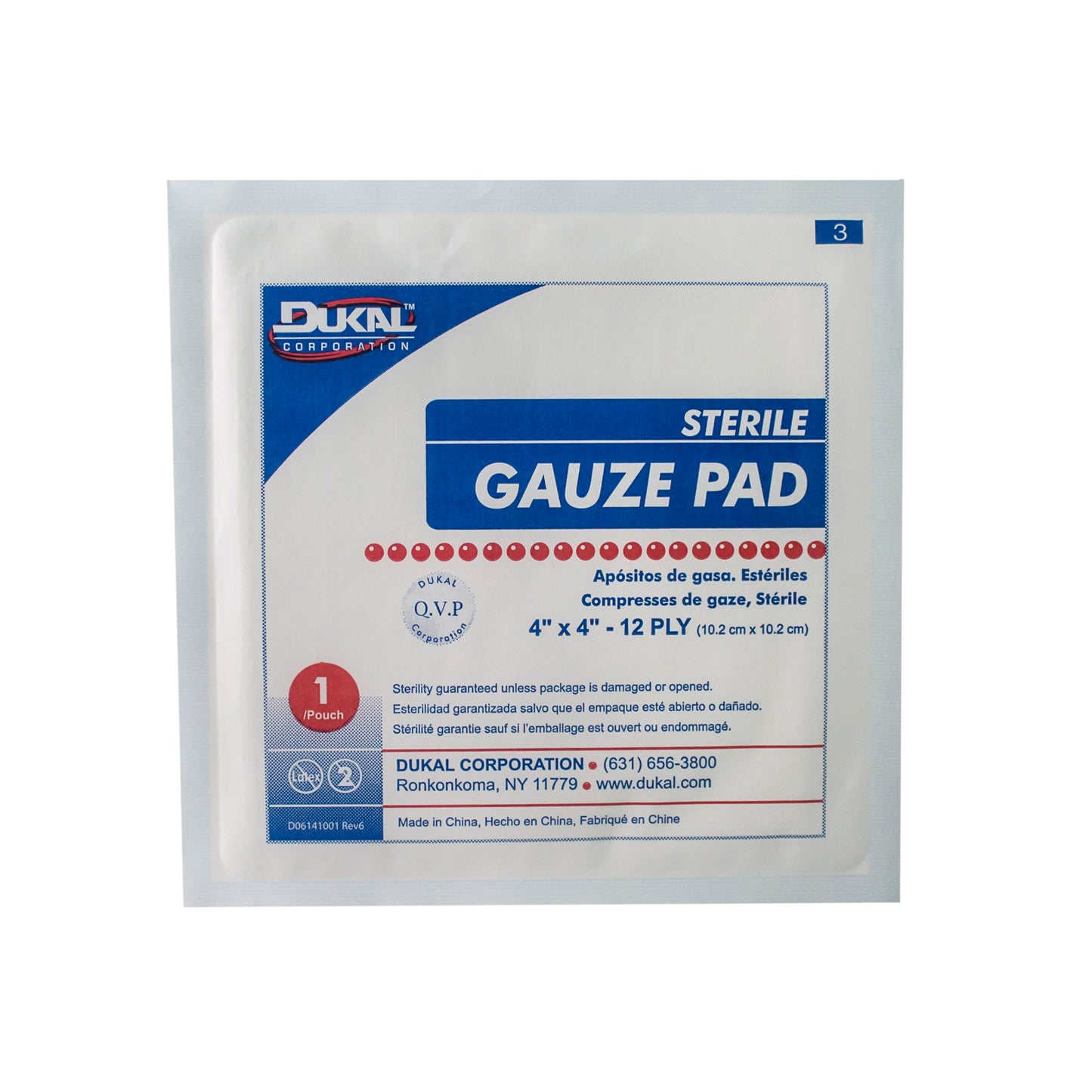 Sterile, Gauze Pad, 4" x 4", 12-ply, 25pk