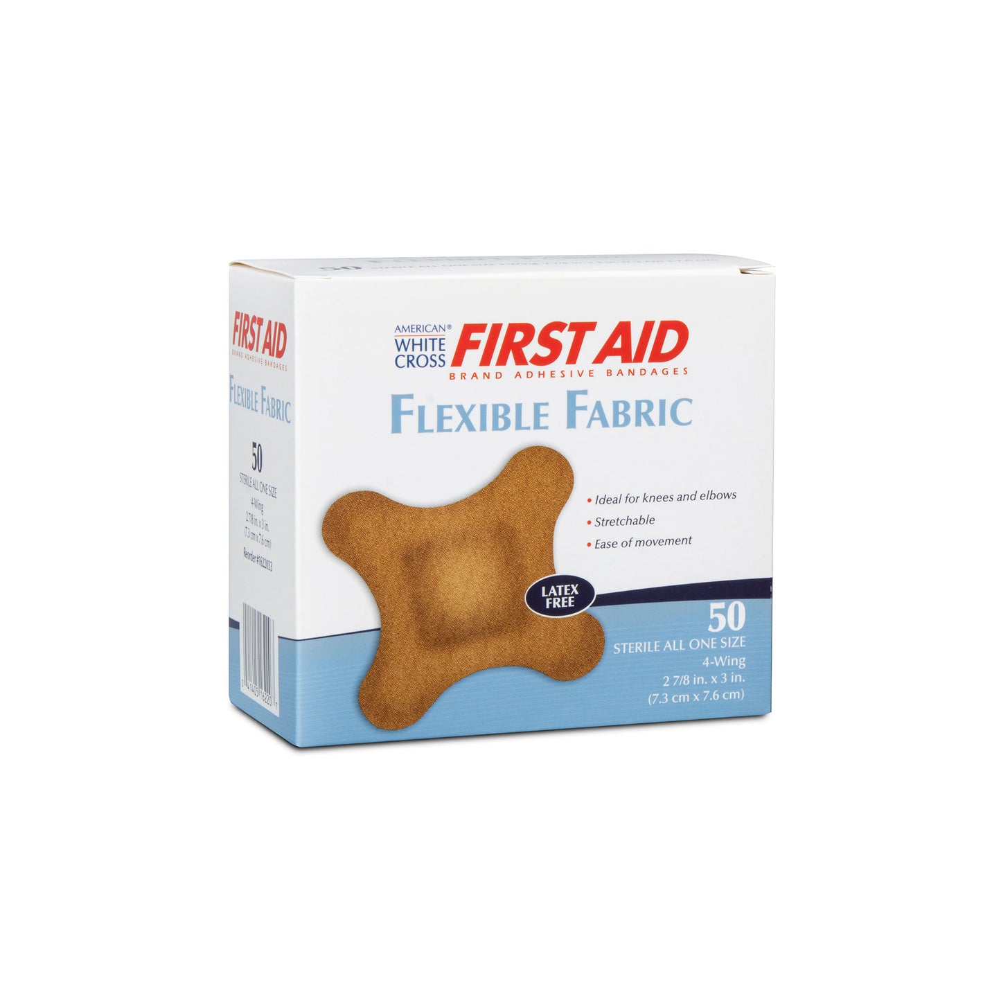 Fabric Adhesive Strips, Sterile, Lightweight, 2-7/8" x 3" 4-Wing