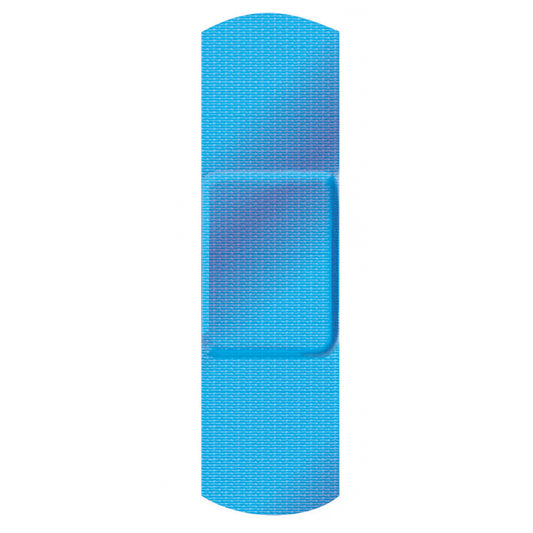 Blue Non-Metal Adhesive Strips, Sterile, Lightweight 1" x 3"
