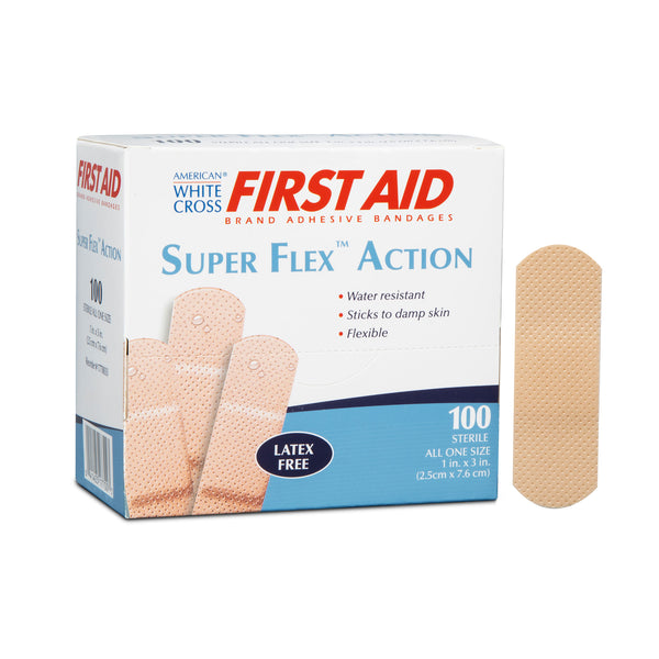 Super Flex Foam Adhesive Strips, Sterile, 1" x 3"