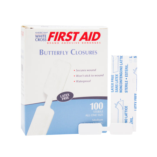 Butterfly Adhesive Strips, Sterile, 13/32" x 1-13/16" Medium, Bulk