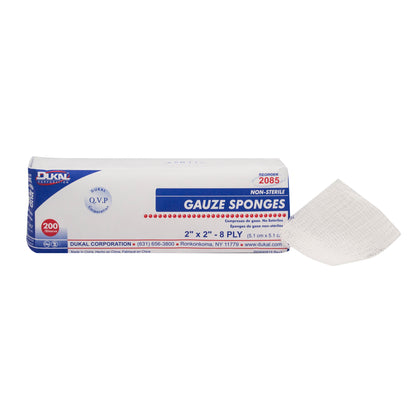 Non-Sterile, Gauze Sponge, 2" x 2", 8-ply