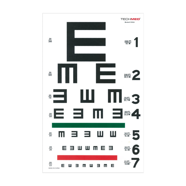 Illuminated Tumbling-E Eye Chart, 20 ft