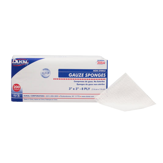 Non-Sterile, Gauze Sponge, 3" x 3", 8-ply