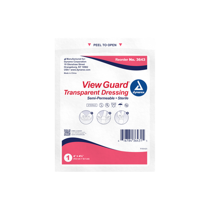 View Guard Transparent Dressings Sterile 4" x 4 3/4"