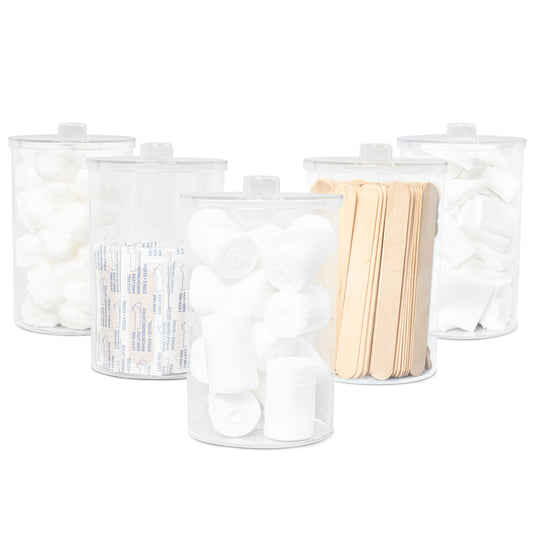 Unlabeled Clear Plastic Sundry Jars