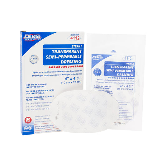 Sterile, Semi-Permeable Dressing, 4" x 4-3/4"
