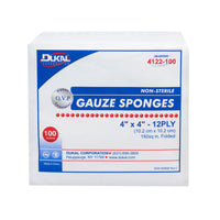 Non-Sterile, Gauze Sponge, 4" x 4", 12-ply, 100bg