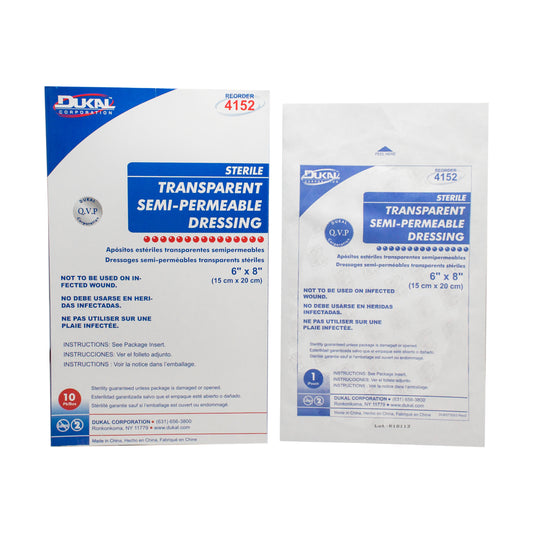 Sterile, Semi-Permeable Dressing, 6" x 8"