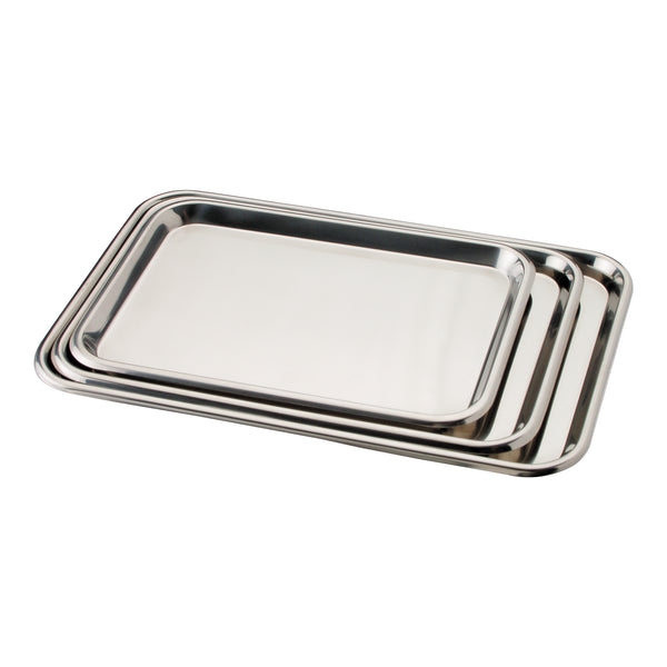 Stainless Steel Instrument Tray Flat 13-5/8" x 9-3/4" x 5/8"