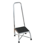 Bariatric Foot Stool w/ handrail, Chrome