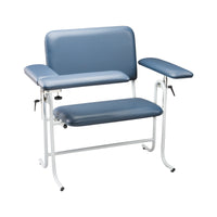 Tech-Med - Wide Blue Blood Draw Chair, Flip Arm