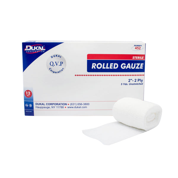 Sterile, Rolled Gauze, 2", 2-ply