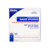 Non-Sterile, Gauze, X-Ray Detectable, 8" x 4", 24-ply