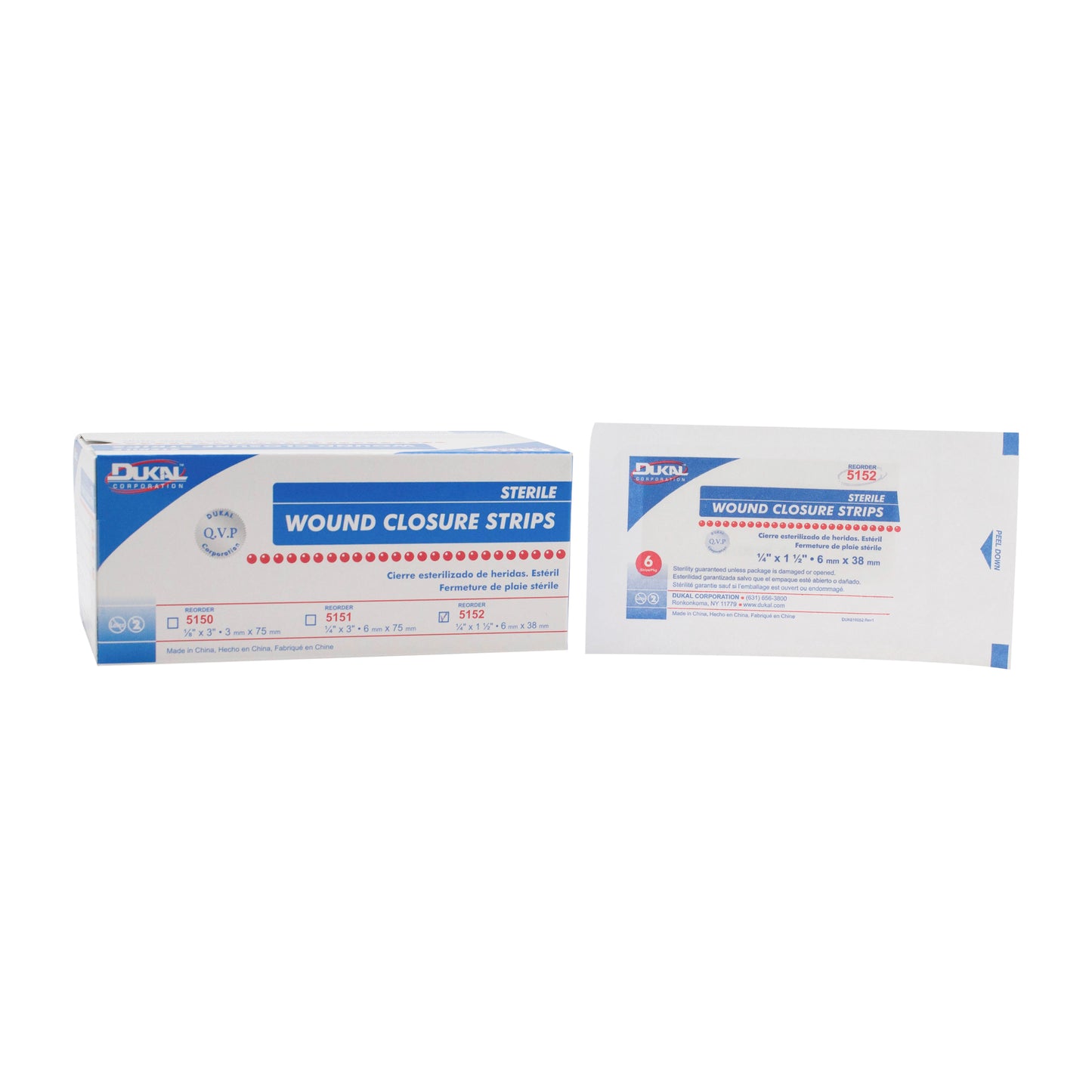 Sterile, Wound Closure Strips, 1/4" x 1-1/2"