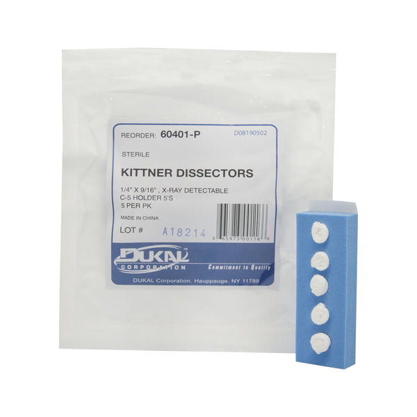 Kittner Dissector,1/4"x9/16", Sterile 5's, C-5 Foam Holder