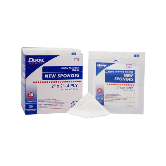 Sterile, New Sponge, 2" x 2", 4-ply