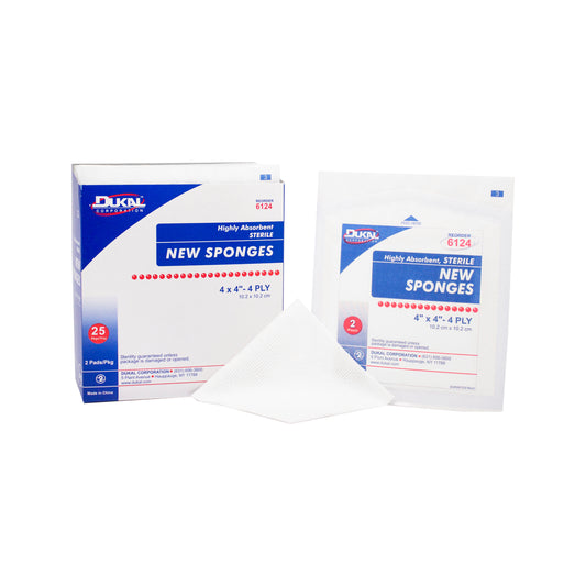 Sterile, New Sponge, 4" x 4", 4-ply, 2/pk