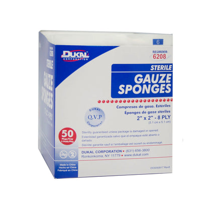 Sterile, Gauze Sponge, 2" x 2", 8-ply