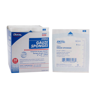Sterile, Gauze Sponge, 2" x 2", 8-ply