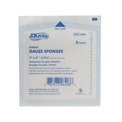 Sterile, Gauze Sponge, 4" x 4", 8-ply