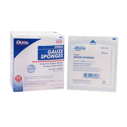 Sterile, Gauze Sponge, 4" x 4", 8-ply