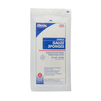 Sterile, Gauze Sponge, 8" x 4", 12-ply