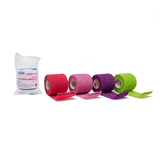 Dukal - Latex-Free Cohesive Bandage, Assorted Colors, 2"