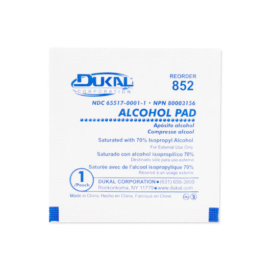 Dukal - Medium 2ply Alcohol Prep Pad, Bulk Packed