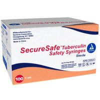 SecureSafe Tuberculin Safety Syringe - 1cc - 27G, 1/2" needle