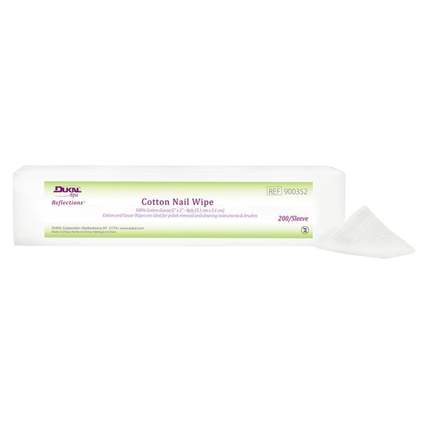 Dukal Reflections™ Cotton Filled Nail Wipes, 2" x 2", 8ply