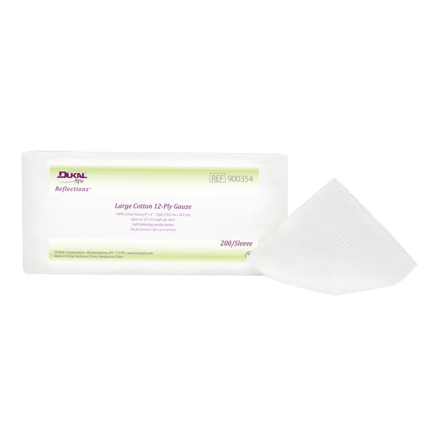 Dukal Reflections™ Large Gauze Facial Wipes, 4" x 4", 12-ply