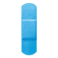 Blue Metal Sterile Detectable Foam Adhesive Strips, 1.5" x 3" Knuckle, Bulk Roll