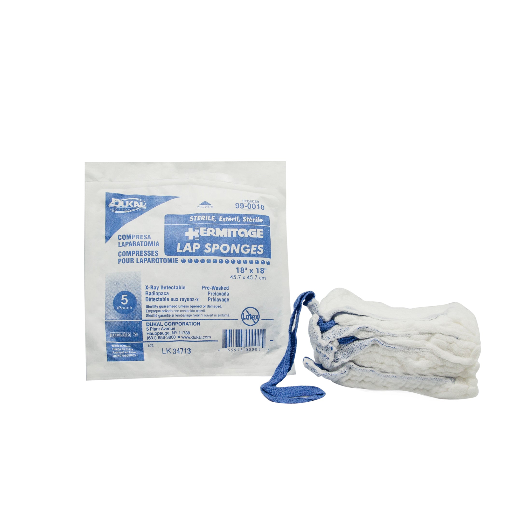 Sterile, Lap Sponge, Prewash, X-Ray, 18