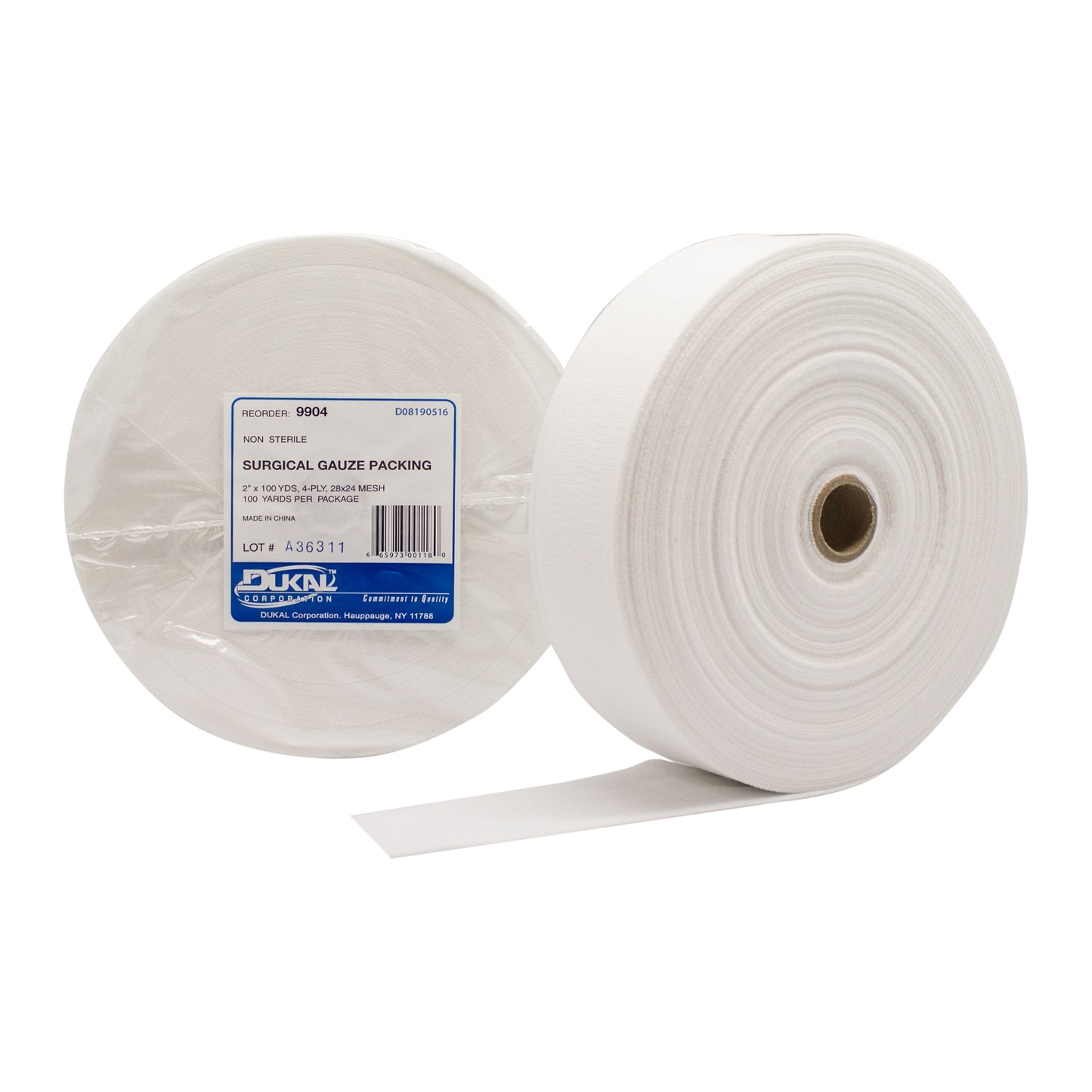 Non-Sterile, Gauze Packing, 2" x 100 yds, 4-ply