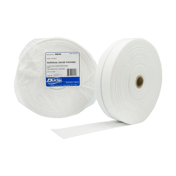 Non-Sterile, Gauze Packing, 2" x 100 yds, 4-ply, X-Ray