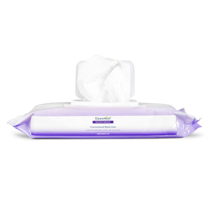 DawnMist - Pre-Moistened Disposable Adult Washcloths, Soft Pack with Lid  8" x 12"