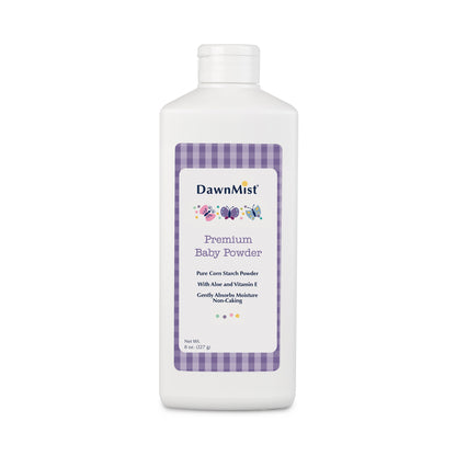 DawnMist® Baby Powder, Corn Starch, Premium 8 oz