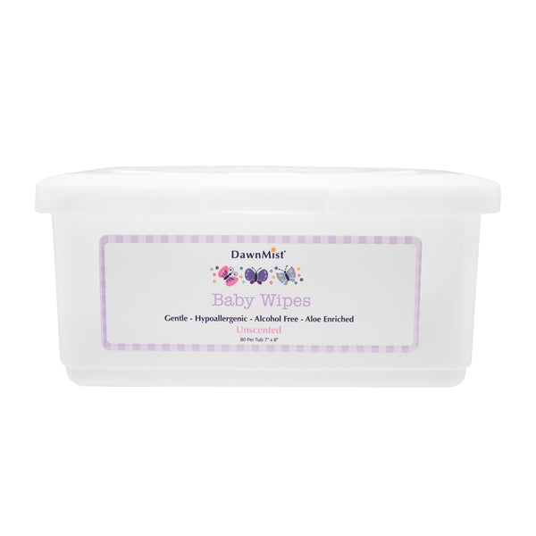 Dawn Mist - 7" x 8" Unscented Baby Wipes, 80ct Hard Pack