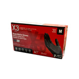 AMMEX - X3 Industrial Disposable Black Nitril Gloves, 100/Box