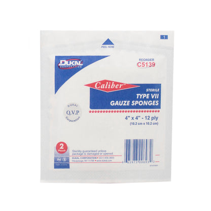 Type VII Gauze, Sterile, 4" x 4", 12-ply