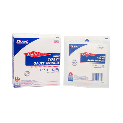 Type VII Gauze, Sterile, 4" x 4", 12-ply